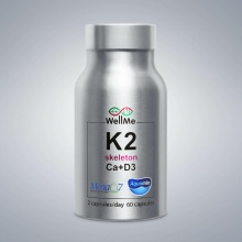 Витамины WellMe K2 skeleton Ca+D3 500 мг 60 капсул